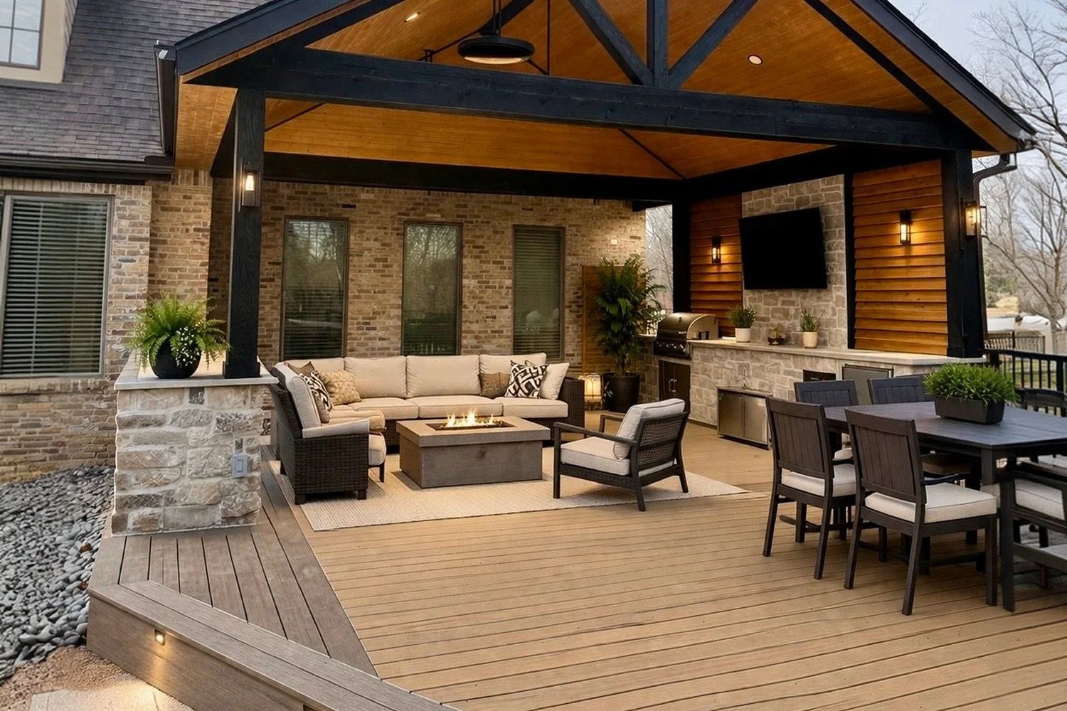Covered patio outdoor living room