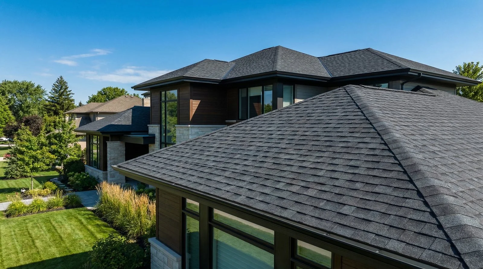Modern roofline with clean gutter lines