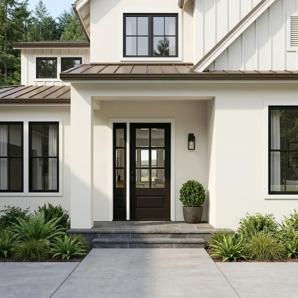 Designer black entry door