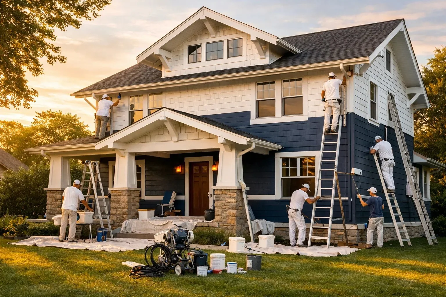 Full exterior repaint of a craftsman home